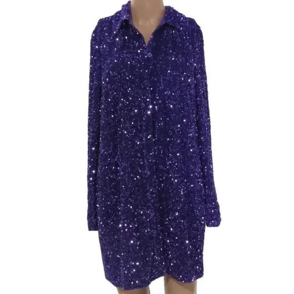 & other stories sequin dress & Other Stories Sequined Mini Shift Dress in Black